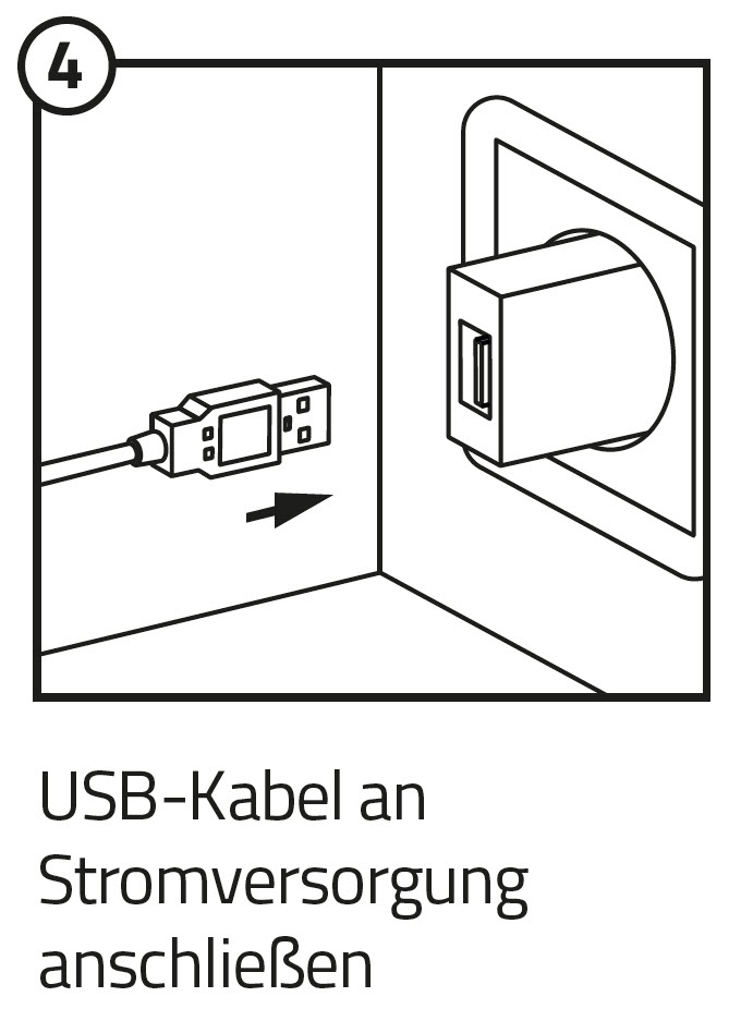 iPhone Einbauladegerät Qi Flat einbau Schritt 4 Stromnetzteil anschliessen