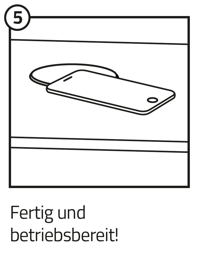 iPhone Einbauladegerät Qi Flat einbau Schritt 5 Fertig zur Verwendung