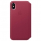 Preview: iPhone X XS Ledertasche Folio Beerenrot Apple Original MQRX2ZM/A hinten online kaufen bestellen