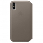 Preview: iPhone XS Ledertasche Folio Taupe Apple Original MQRY2ZM/A hinten online kaufen bestellen