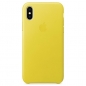 Preview: iPhone X XS Leder Case Yellow Apple Original MRGJ2ZM/A hinten online kaufen bestellen