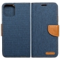 Preview: iPhone 13 mini Canvas Book Klapptasche textil in blau mit Magnetlasche hinten und vorne online kaufen bestellen