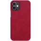 Preview: iPhone 12 mini Leder Buchtasche Nillkin Qin rot hinten Zubehör online kaufen bestellen