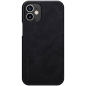 Preview: iPhone 13 mini Leder Buchtasche Nillkin Qin schwarz hinten Zubehör online kaufen bestellen