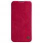 Preview: iPhone 13 mini Leder Buchtasche Nillkin Qin rot vorne Zubehör online kaufen bestellen