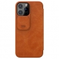 Preview: iPhone 13 Pro Max Leder Buchtasche Nillkin Qin braun hinten Zubehör online kaufen bestellen