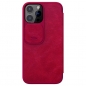 Preview: iPhone 13 Pro Max Leder Buchtasche Nillkin Qin rot hinten Zubehör online kaufen bestellen