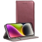 Preview: iPhone 16 Pro Max Handytasche Magneto Book Case burgunder rot vorne und aufgestellt online kaufen bestellen