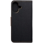 Preview: iPhone 16 Plus Canvas Book Klapptasche textil in schwarz mit Magnetlasche hinten und vorne online kaufen bestellen