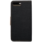 Preview: iPhone 6 6S 7 8 Plus Canvas Book Klapptasche textil in schwarz mit Magnetlasche hinten und vorne online kaufen bestellen