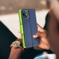 Preview: iPhone FANCY Book Case in navy blau in der Hand online kaufen bestellen