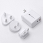Preview: Internationales iPhone Schnell Ladegerät mit Adapter PD QC am Tisch Zubehör online kaufen