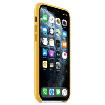 iPhone 11 Pro Lederhülle Case Sonnengelb Apple Original MWYA2ZM/A vorne online kaufen bestellen