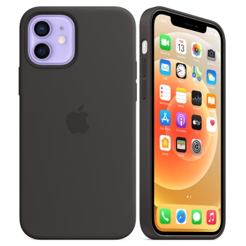 Preview: iPhone 12 mini MagSafe Silikonhülle Schwarz Apple Original MHKX3ZM/A Kombi Zubehör online kaufen