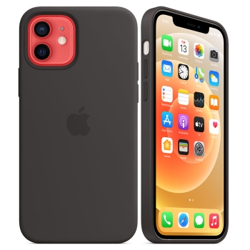 Preview: iPhone 12 mini MagSafe Silikonhülle Schwarz Apple Original MHKX3ZM/A Kombi Handyzubehör online kaufen bestellen