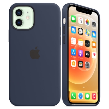 Preview: iPhone 12 mini MagSafe Silikonhülle Navy Blau Apple Original MHKU3ZM/A Kombi Zubehör online kaufen bestellen