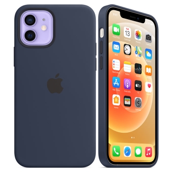 Preview: iPhone 12 mini MagSafe Silikonhülle Navy Blau Apple Original MHKU3ZM/A Kombi Zubehör online kaufen bestellen