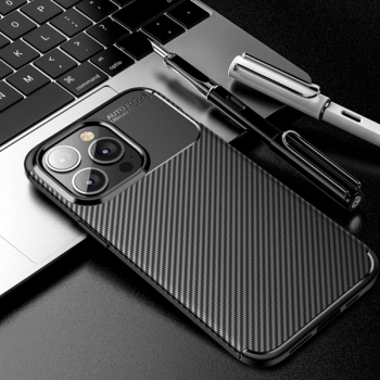 iPhone 13 Pro Max Carbon Style Silikonhülle in schwarz am Computer online kaufen bestellen