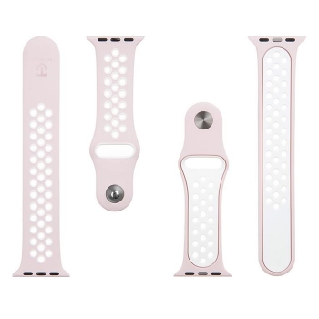 Apple Watch Sportarmband Double Silicone pink/weiß innen TACTICAL Zubehör online kaufen