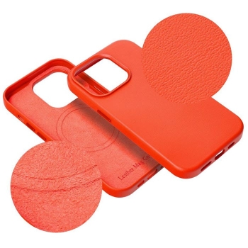 iPhone 15 Pro Max Leather MagSafe Case in rot Textur Zubehör online kaufen bestellen