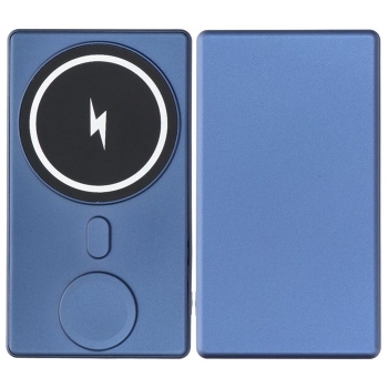 iPhone und Apple Watch Power Bank MagSafe Qi kabellos magnetisch blau vorne und hinten Zubehör online kaufen