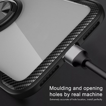iPhone Hybrid Magnet Ring Case in Carbon schwarz unten online kaufen bestellen