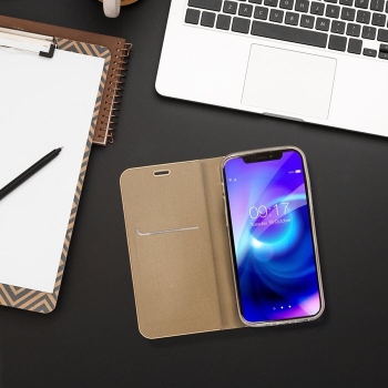 iPhone 13 Pro Max LUNA Book Case gold liegend hinten Zubehör online bestellen
