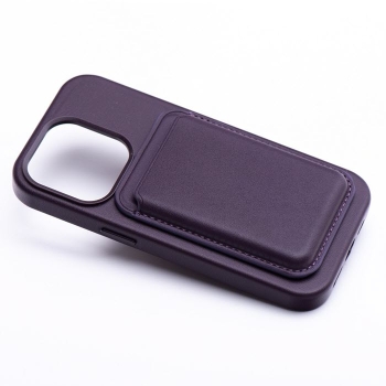 iPhone MagSafe Leather Card-Wallet Kredit Kartenhalter magnetisch violett am Cover Zubehör online kaufen bestellen