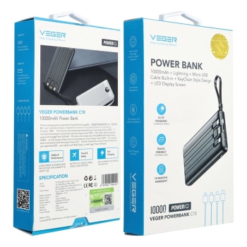 VEGER C10 iPhone Powerbank mit Lightning Kabel 10000 Verpackung Zubehör online kaufen bestellen