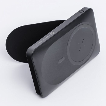 iPhone MagSafe PowerBank Qi kabellos 10000mAh schwarz seitlich aufgestellt Zubehör online kaufen