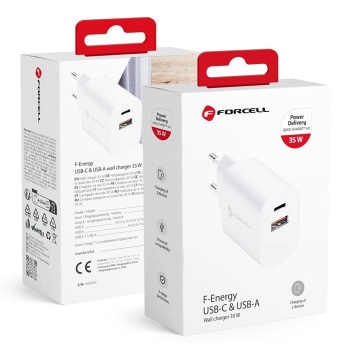 35W iPhone 2fach Schnell Ladegerät mit PD QC Forcell F-ENERGY TFK-TC-35WPD Verpackung Zubehör online kaufen