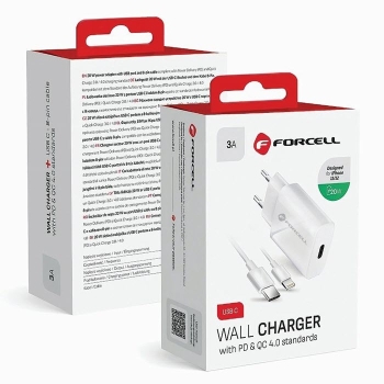 iPhone LadeSET Schnell Ladegerät mit Lightning Kabel PD QC Forcell F-ENERGY TFK-TC-20W Verpackung Zubehör online kaufen