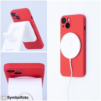 iPhone 14 Silicone Mag Cover in rot mit MagSafe Lader Zubehör online kaufen bestellen