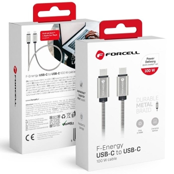 iPhone Ladekabel USB-C mit 100W 5A mit E-Mark Chip FORCELL F-ENERGY C239 Verpackung online kaufen