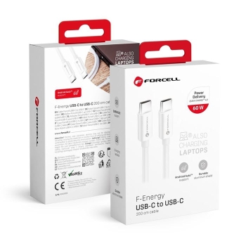 iPhone Ladekabel USB-C mit 200 Zentimeter cm FORCELL F-ENERGY C338 weiß Verpackung