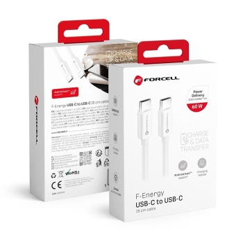 iPhone Ladekabel USB-C sehr kurz mit 25 Zentimeter cm FORCELL F-ENERGY C338 weiß Verpackung