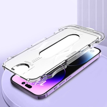 Easy Stick Displayschutzfolie mit Montagerahmen und Entstaubungsfolie für iPhones