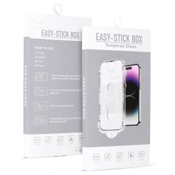 Easy Stick Displayschutzfolie mit Montagerahmen und Entstaubungsfolie für iPhones