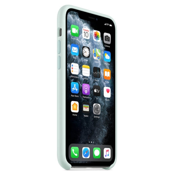 iPhone 11 Pro Max Silikonhülle Weiß Apple Original MWYX2ZM/A vorne online kaufen bestellen