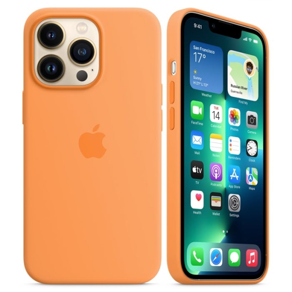 iPhone 13 Pro MagSafe Silikon Case Marigold gelborange Apple Original MM2D3ZM/A Zubehör online kaufen bestellen