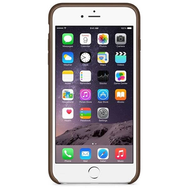 iPhone 6 6S Plus Leder Case Braun Apple Original MGQR2ZM/A vorne online kaufen bestellen