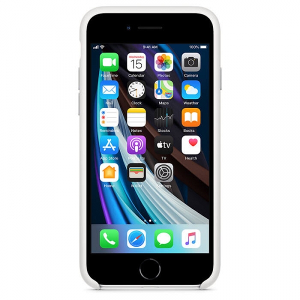 iPhone SE 2020 2022 Silicone Case Weiß Apple Original MQGL2ZM/A vorne online kaufen bestellen