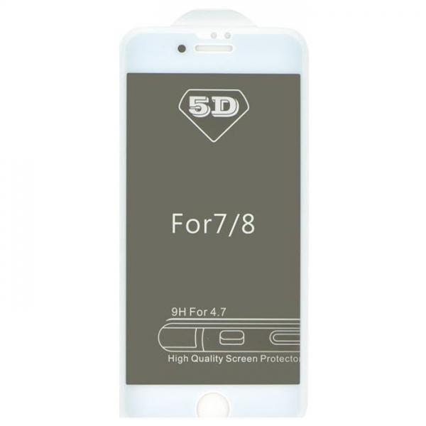 9H Panzerglasfolie 5D Fullface Displayschutzfolie weiß für iPhone online kaufen bestellen