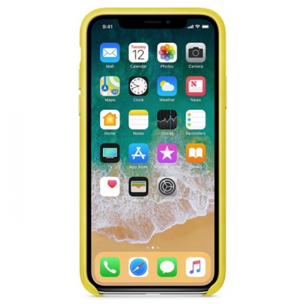 iPhone X XS Leder Case Gelb Apple Original MRGJ2ZM/A vorne online kaufen bestellen
