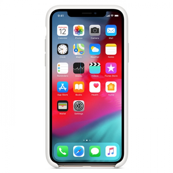 iPhone X XS Silikon Case Weiß Apple Original MRW82ZM/A vorne online kaufen bestellen