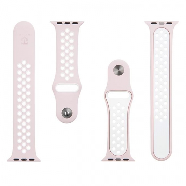 Apple Watch Sportarmband Double Silicone pink/weiß innen TACTICAL Zubehör online kaufen