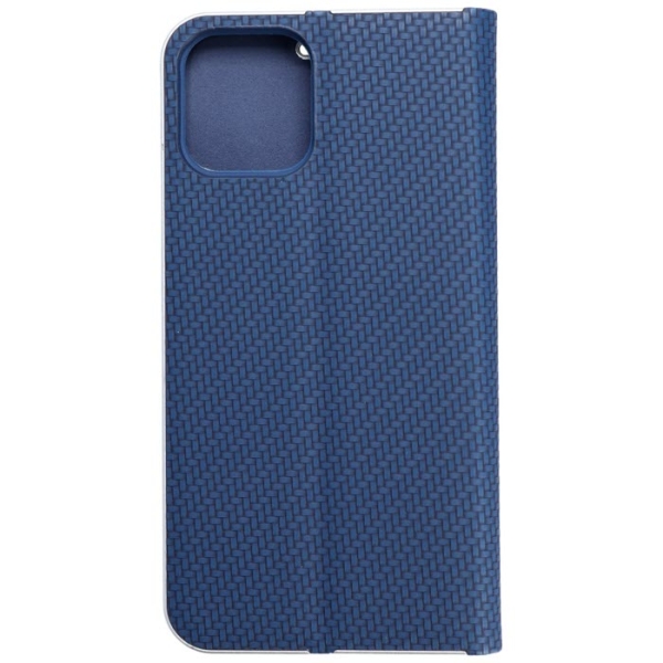 iPhone 14 Plus Pro Max LUNA Book in Carbon blau mit silbernem Rahmen hinten online kaufen bestellen
