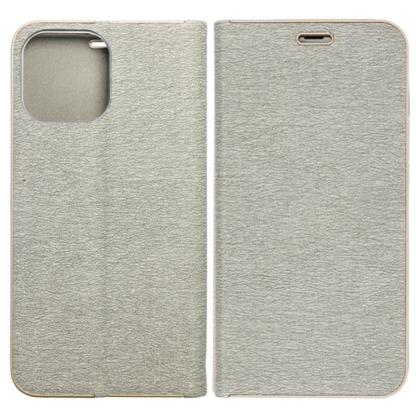 iPhone 13 Pro Max LUNA Book Case grau vorne hinten Zubehör online kaufen bestellen