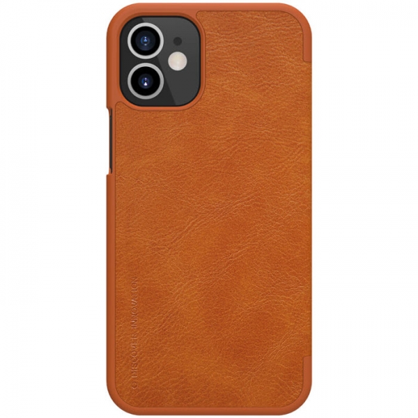 iPhone 13 Pro Max Leder Buchtasche Nillkin Qin braun hinten Zubehör online kaufen bestellen