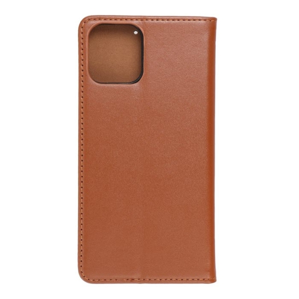 iPhone 15 Pro Echtleder Klapptasche Forcell SMART PRO braun hinten Zubehör online kaufen
